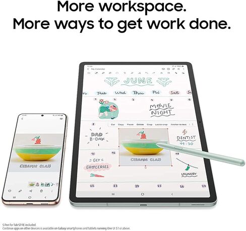 SAMSUNG Electronics Galaxy Tab S7 FE 2021 Android Tablet 12.4" Screen WiFi 64GB S Pen Included Long-Lasting Battery Powerful Performance, Mystic Silver (Renewed) in Kuwait