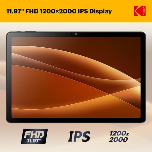 KODAK K12 12 Inch Android 15 Tablet, 18GB RAM 128GB ROM(1TB Expandable), 2000x1200 Incell Display, Octa-Core Processor, 8000mAh Battery, Dual WiFi, Bluetooth in Kuwait