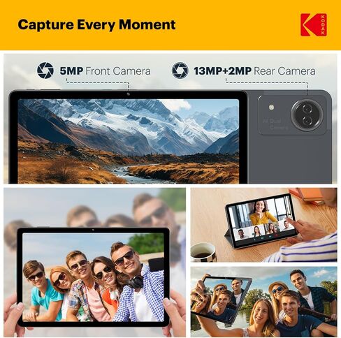KODAK K12 12 Inch Android 15 Tablet, 18GB RAM 128GB ROM(1TB Expandable), 2000x1200 Incell Display, Octa-Core Processor, 8000mAh Battery, Dual WiFi, Bluetooth in Kuwait