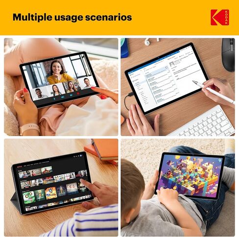 KODAK K12 12 Inch Android 15 Tablet, 18GB RAM 128GB ROM(1TB Expandable), 2000x1200 Incell Display, Octa-Core Processor, 8000mAh Battery, Dual WiFi, Bluetooth in Kuwait