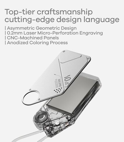 Aulumu M10 Magnetic Power Bank | 10,000mAh iWatch Portable Charger for MagSafe | Built-in Retractable Cables | Flight-Approved for Travel, iPhone 17/16 Series, MacBook, Samsung, Apple Watch, and More in Kuwait