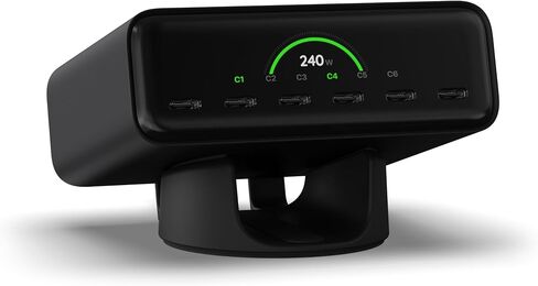 Satechi ChargeView 240W GaN Charger, On-Demand LCD Display, Space Black in Kuwait