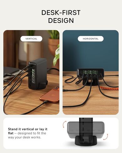 Satechi ChargeView 240W GaN Charger, On-Demand LCD Display, Space Black in Kuwait