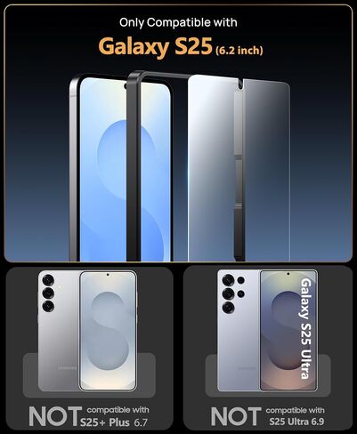 Vihibii for Samung Galaxy S25 Case with Card Holder & Screen Protector [2 Pack] & Slide Camera Cover, Bulit-in 9H Hardness & HD Tempered Glass Film with Easy Installation Tool 6.2", Rose Gold in Kuwait
