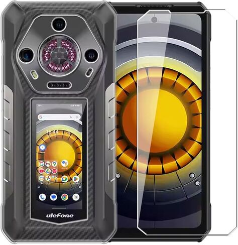 Case for Ulefone Armor 30 Pro + [2 Pack] Glass Screen Protector Tempered Film - Transparent Silicone Soft Flexible Bumper Shockproof TPU Protective Cover Shell (Clear) in Kuwait