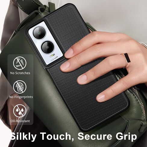 Designed for Cricket Icon 6 Phone Case (SL219C) & AT&T Verge (SL219A) Case with Screen Protector [Tempered Glass], Full-Body Protective Dual Layer Hybrid Shockproof Cover, Black in Kuwait