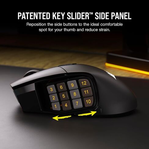 Corsair Scimitar Elite RGB Wireless MMO Gaming Mouse - 26,000 DPI - 16 Programmable Buttons - Up to 150hrs Battery - iCUE Compatible - Black in Kuwait