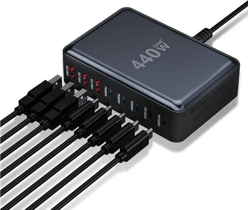 USB C Charger 1000W USB C Charger Block,Upgraded GaN IV 10-Port Charging Station Hub,Travel Essentials 140W Fast Charging Laptop Adapter for MacBook Pro/Air,DELL,Steam Deck,iPhone 17/16,Galaxy S25/24 in Kuwait