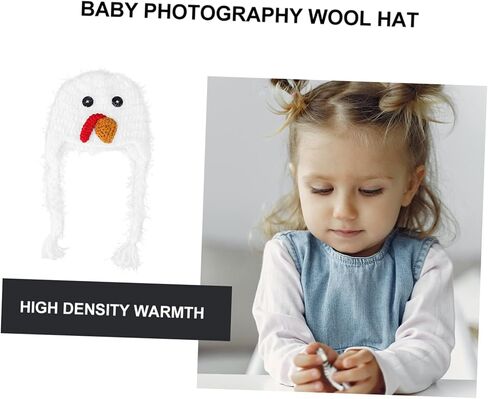 HOMSFOU Newborn Baby Hat Chicken Design Crochet Knitted Hat for Baby Photography in Kuwait