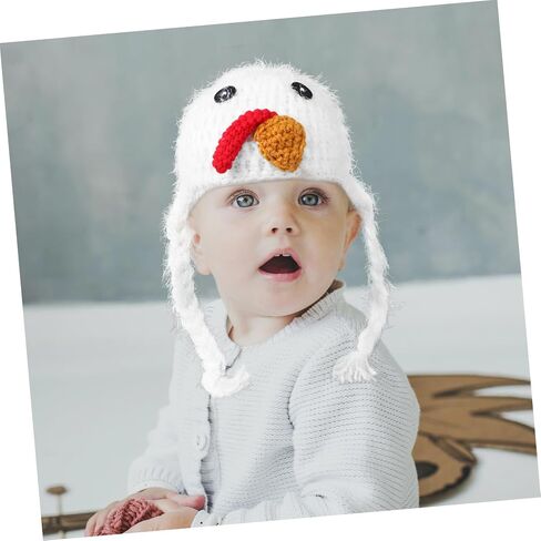 HOMSFOU Newborn Baby Hat Chicken Design Crochet Knitted Hat for Baby Photography in Kuwait