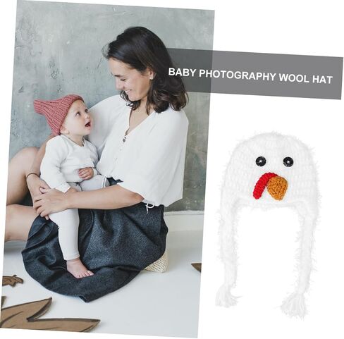 HOMSFOU Newborn Baby Hat Chicken Design Crochet Knitted Hat for Baby Photography in Kuwait