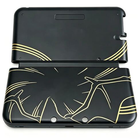 Replacement Shell Case for 3DS XL(USA Old Model, SPR-001), Minimalist Black Gold Fire Dragon Design Protective Cover, Precise Cutouts Custom Housing, Retro Gaming Style Handheld Console Replacement in Kuwait