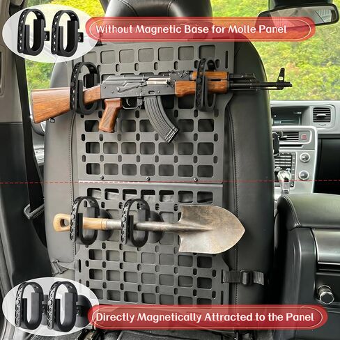 Gun Rack for Truck, Magnetic Gun Mount for Molle Panel No-Drill Magnet Shovel Holder Mount Rack for Gun, Shovel, Hunting Tool, Utility Tool Organizer for Truck RV UTV ATV Side By Side Accessories (2) in Kuwait