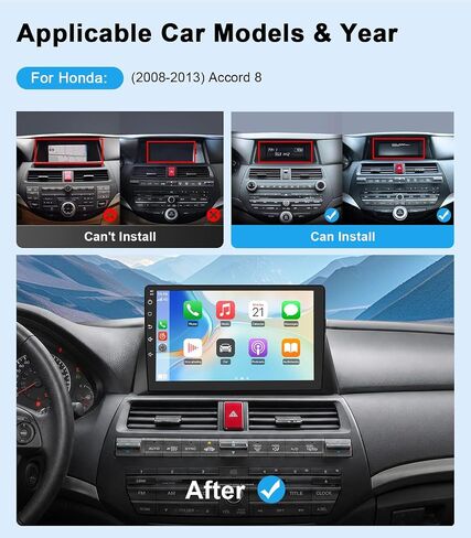 Junsun Car Radio Stereo for Honda Accord 2008-2013 CarPlay Android Auto in Saudi Arabia