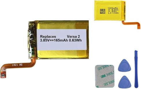 Replacement LSSP281928 160mAh/0.62Wh/3.85V Battery for Fitbit FB507 Versa 2 Smartwatch, with Repair Tool Kit in Kuwait