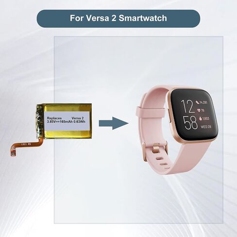 Replacement LSSP281928 160mAh/0.62Wh/3.85V Battery for Fitbit FB507 Versa 2 Smartwatch, with Repair Tool Kit in Kuwait