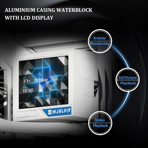 TR Thermalright Mjolnir Vision 360 UB PRO ARGB White CPU Water Cooler,360 Aio Cooler, IPS LCD Screen with 640x480 Resolution,for Intel LGA1851/1700,AM4/AM5,CPU Liquid Cooler,3.5-inch Display-Magnetic in Saudi Arabia
