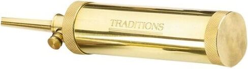Traditions Deluxe Tubular Brass Powder Flask with Valve Dispenser - 1350 Grain Capacity for Muzzleloader - A1201 in Kuwait