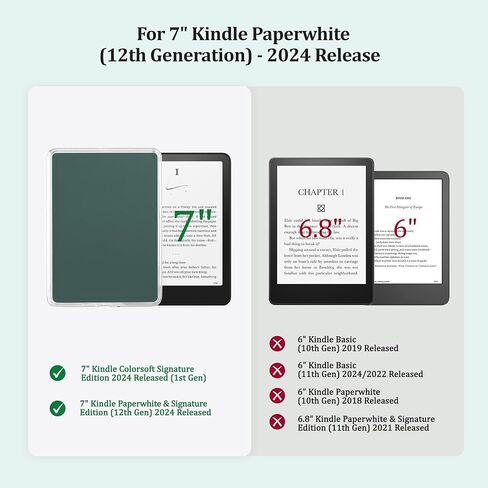 Magnetic Detachable Case for All-New 7" Kindle Paperwhite 12th Gen 2024 and Kindle Colorsoft Signature Edition, Back Panel Case in Kuwait