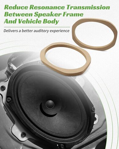 6x9 Inch Universal Speaker Spacer Ring Adapter 2 Pcs – Waterproof Wooden Mounting Bracket for Car Audio Subwoofer Installation – Brown Wood – Washer Only, No Speaker in Kuwait