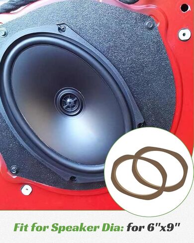6x9 Inch Universal Speaker Spacer Ring Adapter 2 Pcs – Waterproof Wooden Mounting Bracket for Car Audio Subwoofer Installation – Brown Wood – Washer Only, No Speaker in Kuwait
