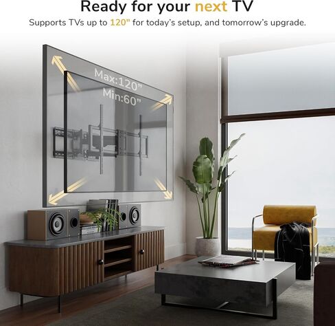 Mount-It! XXL Full Motion Sliding TV Wall Mount for 60"-120" Large TVs in Kuwait