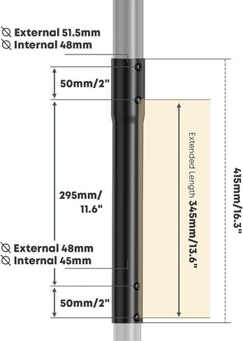 TV Ceiling Mount Extension Pole for 26-100" TVs in Kuwait
