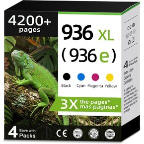 936XL 936e Ink Cartridge Black Color Combo 4 PK 936 for OfficeJet Pro 9125e in Saudi Arabia
