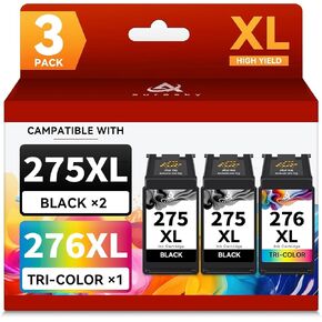 275XL 276XL Compatible for Canon 275 and 276 Ink Cartridges for Cannon Ink PG-275 CL-276 Combo Pack Work with PIXMA TS3522 TR4720 TS3500 TS3520 TR4722 (1 Black, 1 Tricolor) in Kuwait