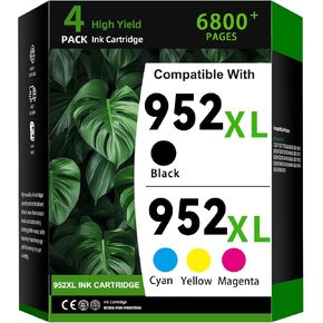 952XL Ink Cartridge 4-Pack Combo Pack Replacement for HP 952 | 952XL Ink Compatible with HP OfficeJet Pro 7720 7730 8724 8725 8726 8727 8728 Printer Ink (4PK BK/C/M/Y) in Saudi Arabia