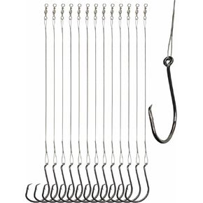 Hlotmeky Circle Hooks Rig Fishing Hooks with Line Catfish Rig Catfishing Tackle Saltwater Circle Hook 100pcs Heavy Duty Catfish Hooks Catfishing Equipment Fish Hooks with Steel Leader Wire 1/0-10/0 in Kuwait