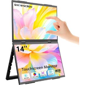 16 Inch Dual Touchscreen Portable Monitor, Laptop Screen Extender, 1920×1200 IPS 99% sRGB, USB-C & HDMI Plug&Play for Mac Windows Office Gaming Travel in Kuwait