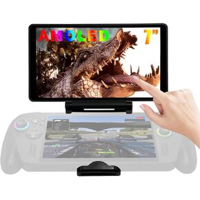 wisecoco 7 Inch AMOLED Clip-on Monitor for ROG Ally/Ally X/Xbox Ally/Steam Deck Replicates the 3DS/NDS Gameplay 1080P FHD Touchscreen External Monitor Tool-Free USB-C One-Cable Connection in Kuwait