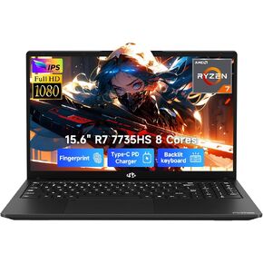 NIMO Thin & Light Gaming Laptop, 15.6" FHD IPS Display, AMD R7 7735HS(Up to 4.75 GHz, Beat i7-12650H) Computer with 16GB DDR5 RAM 512GB SSD, 180° Vewing, Radeon 680M, Portable for Business, College in Saudi Arabia