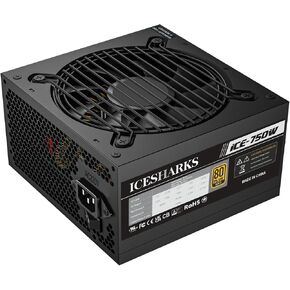 80plus Gold 750w Non-Modular Power Supply, with PFC Protection, 120mm Silent Fan Gaming PSU in Kuwait
