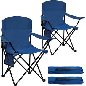 2 Pack Folding Camping Chair with Cup Holder & Side Storage Bag 300lbs Capacity Lightweight High Back Portable for Beach, Picnic, Sport, Cyan in Kuwait