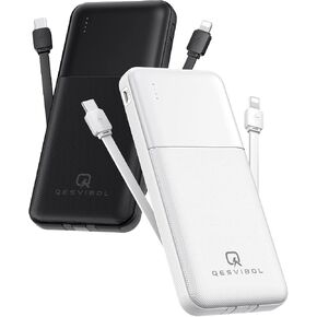 2026 2-Pack 10000mAh Portable Charger with Built in Cables,Slim Power Bank in Kuwait