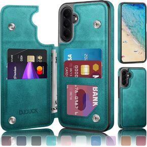 DJDUCK Designed for Samsung Galaxy A37 Case Wallet with Card Holder, [Magnetic Clasp Cover] [RFID Blocking Leather Protection] Shockproof Women Men Cases for Samsung A37 Light Brown in Kuwait