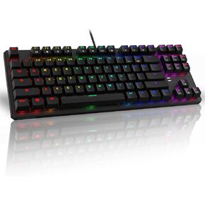 TECWARE Phantom 87 Key RGB Mechanical Gaming Keyboard | Outemu Red Switch | 16.8M Color LED Lighting | 18 Pre-Set | Low Latency | N-Key Rollover | Software Customizable Keys | Wired USB Connection in Kuwait