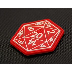 BritKitUSA Dungeons and Dragons Die D20 3D PVC Morale Patch Hook Backing D&D Hook Backing in Kuwait