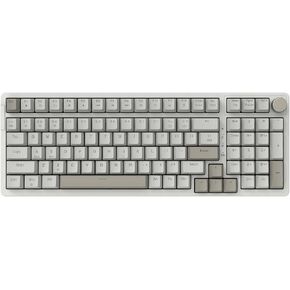 FIRSTBLOOD ONLY GAME. AK992 Retro Wired Mechanical Keyboard, 98 Keys Full Layout, Hot-Swappable USB Gaming Keyboard with Red Switches, Multimedia Keys Knob, Blue Backlit, Anti-Ghosting, Grey in Kuwait