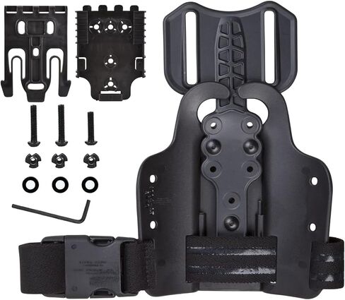 Drop Flex Adapter and QLS 19 22 for Quick Locking System Kit, with Single Strap Leg Platform Polymer Leg Shroud for Gun Holsters, Black in Kuwait