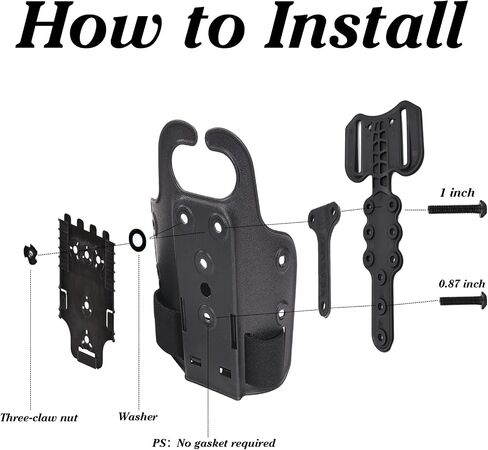 Drop Flex Adapter and QLS 19 22 for Quick Locking System Kit, with Single Strap Leg Platform Polymer Leg Shroud for Gun Holsters, Black in Kuwait