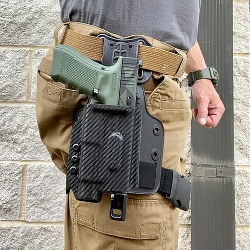 Drop Flex Adapter and QLS 19 22 for Quick Locking System Kit, with Single Strap Leg Platform Polymer Leg Shroud for Gun Holsters, Black in Kuwait
