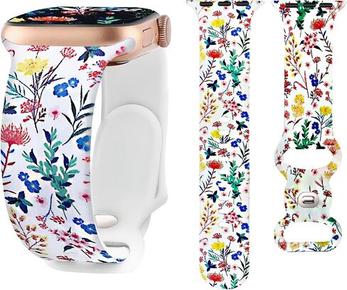 Silicone Pattern Sport Band Compatible with Apple Watch Bands Women Men in Saudi Arabia