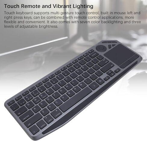 Asixxsix Wireless Touch Keyboard, with Touchpad Multi Device Connection Wireless Bluetooth Keyboard 7 Color Backlight 1000mAh TV 3 Level Brightness for Laptop Tablet in Kuwait