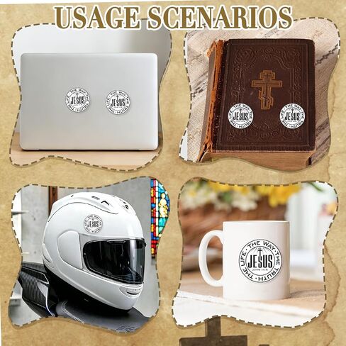 Christian Stickers 24pc, Jesus The Way The Truth The Life Inspirational Vinyl Stickers, Peel and Stick Waterproof Removable for Water Bottles Laptop Phone, Christian Believers Gift, 2.5 Inch in Kuwait