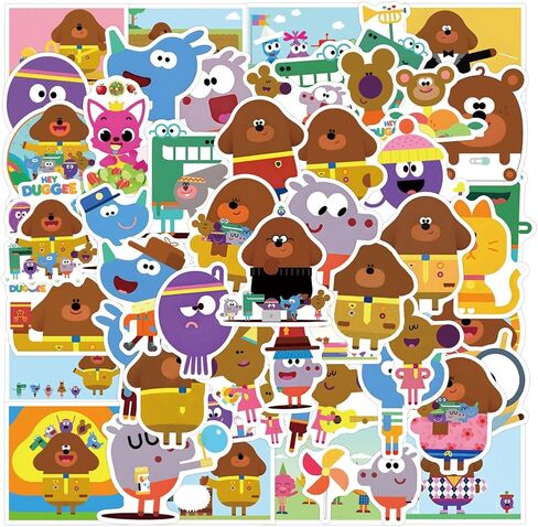 55pcs Hey Duggee Stickers Cute Cartoon Dog Stickers for Teens Journals,Funny Vinyl Waterproof Decal for Adult Water Bottle Laptops Scrapbook Luggage Phone Pad in Kuwait