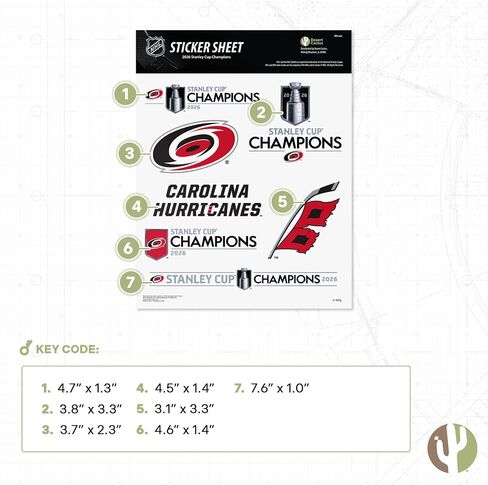 Desert Cactus CAR Hurricanes Sticker Decal (2026 Stanley Cup Champs-T2) in Kuwait