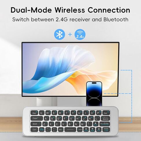 Mini Remote Air Mouse Keyboard 2.4G & Bluetooth for Tablet, Laptop in Kuwait